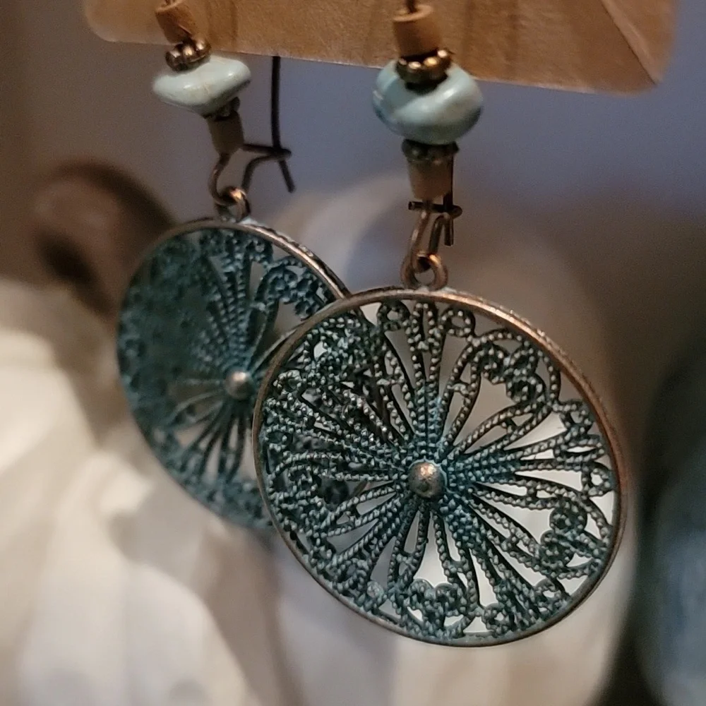 Boho Earrings, Blue